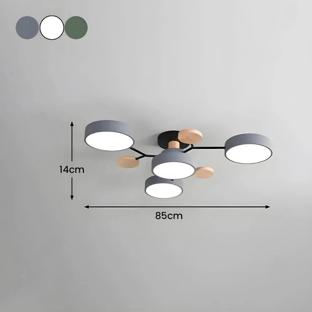 LED Ceiling Light – halo design, colour-adjustable, four to seven heads