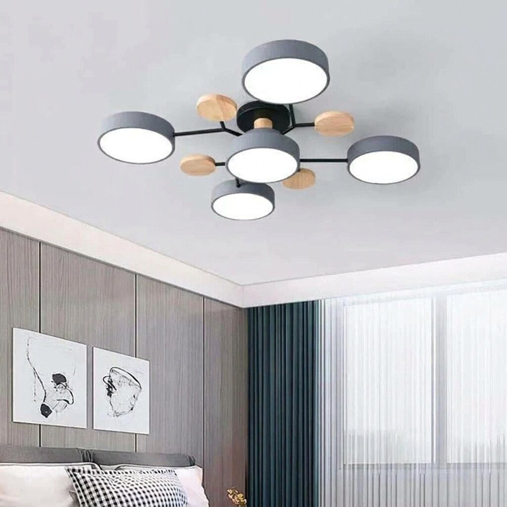 LED Ceiling Light – halo design, colour-adjustable, four to seven heads