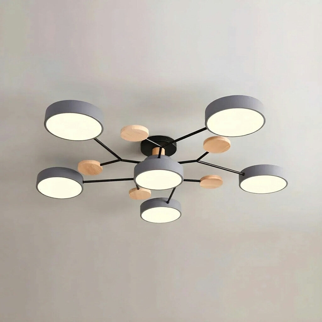 LED Ceiling Light – halo design, colour-adjustable, four to seven heads