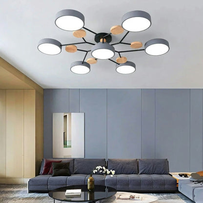 LED Ceiling Light – halo design, colour-adjustable, four to seven heads