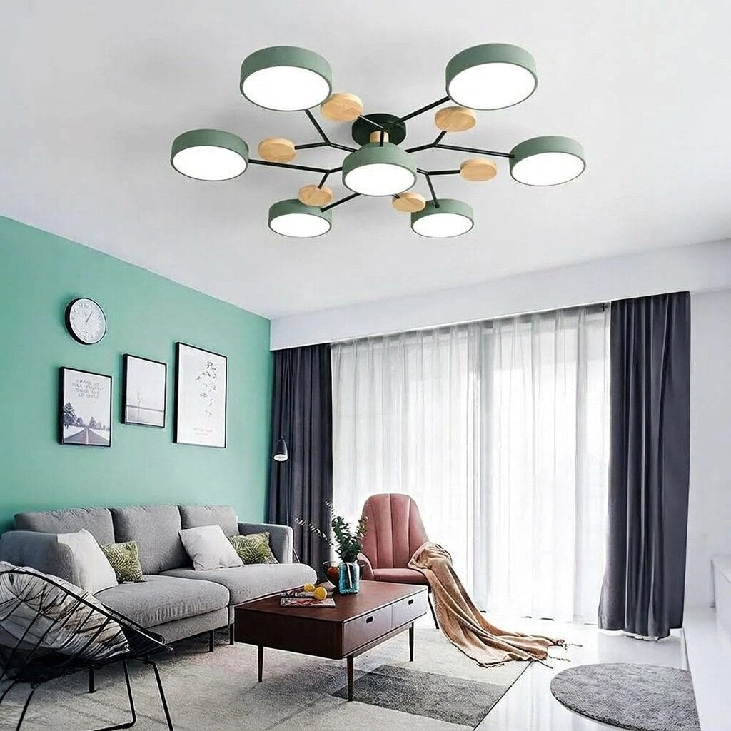 LED Ceiling Light – halo design, colour-adjustable, four to seven heads