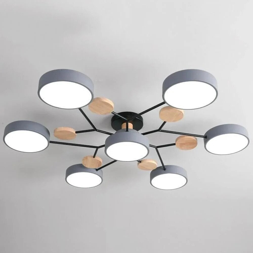 LED Ceiling Light – halo design, colour-adjustable, four to seven heads