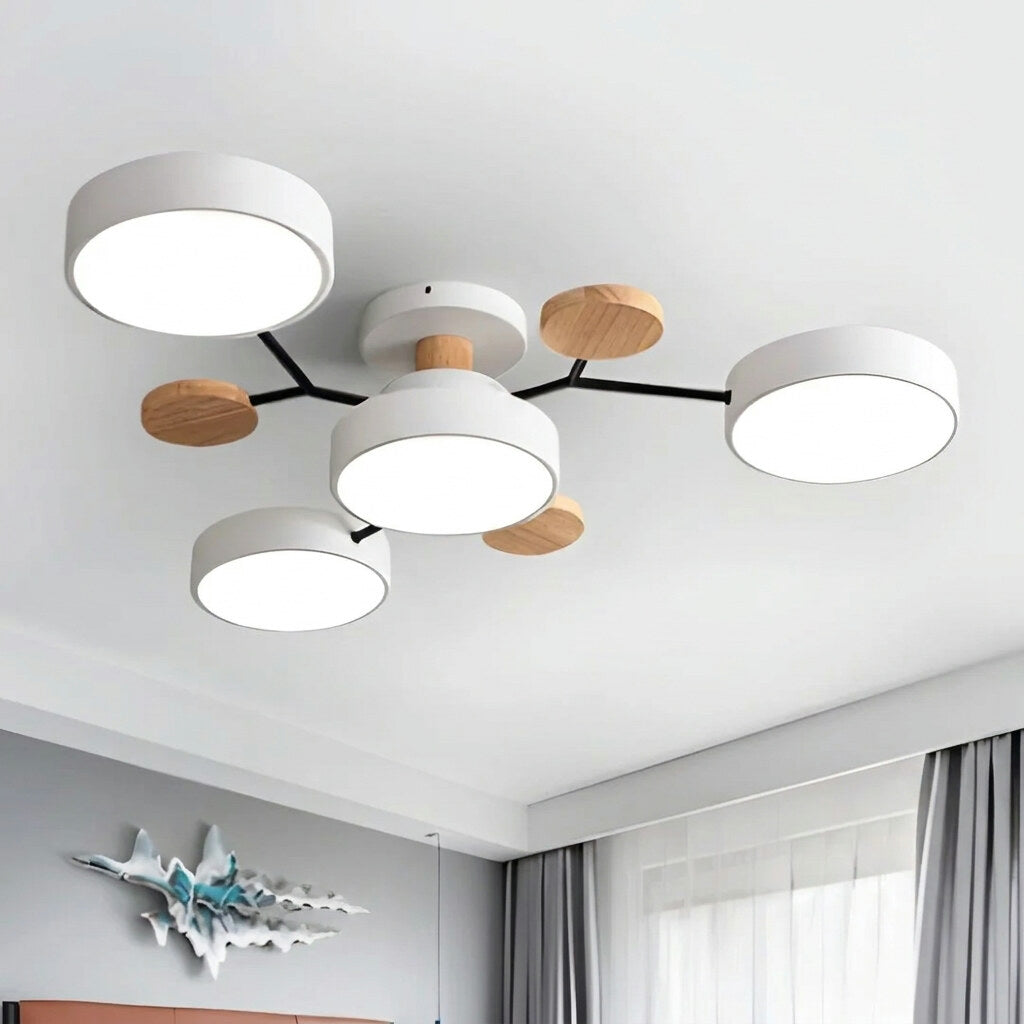 LED Ceiling Light – halo design, colour-adjustable, four to seven heads