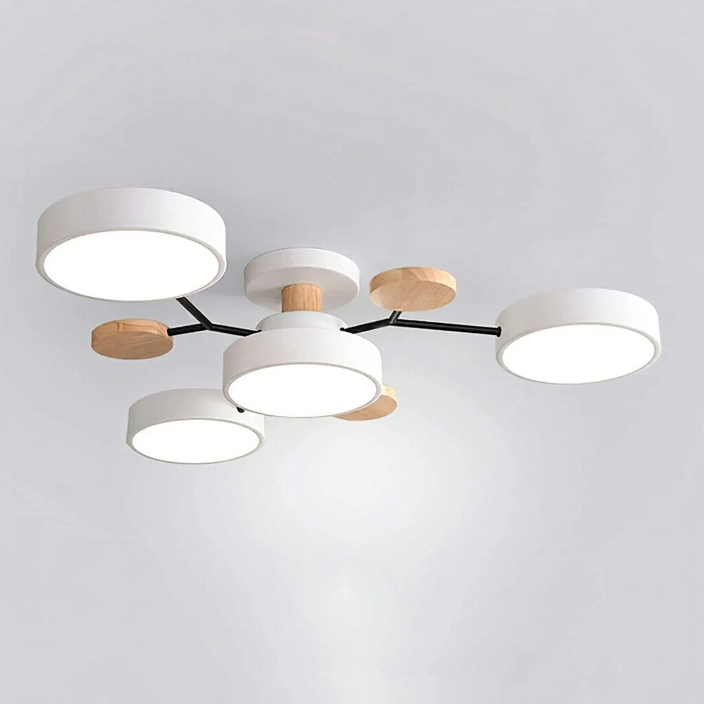 LED Ceiling Light – halo design, colour-adjustable, four to seven heads