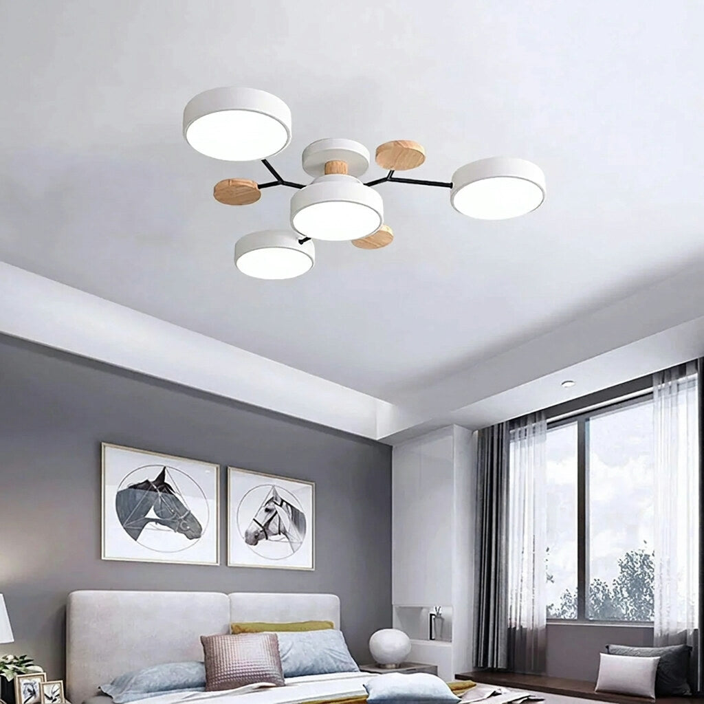 LED Ceiling Light – halo design, colour-adjustable, four to seven heads
