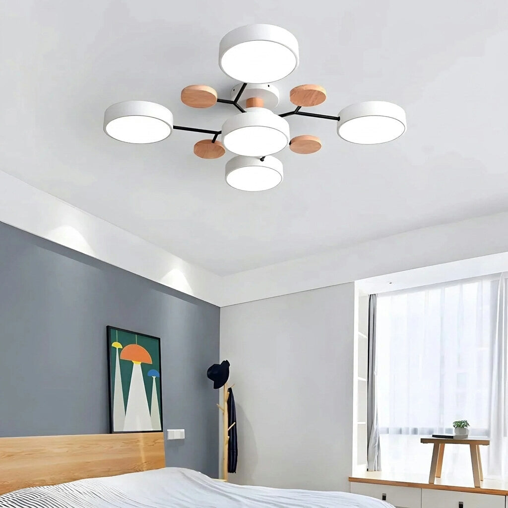 LED Ceiling Light – halo design, colour-adjustable, four to seven heads