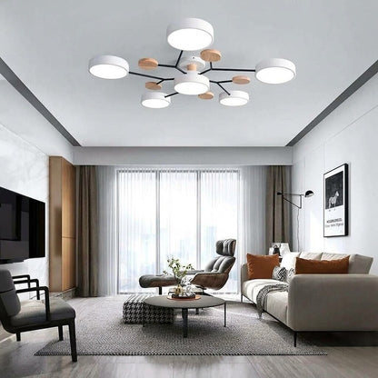 LED Ceiling Light – halo design, colour-adjustable, four to seven heads
