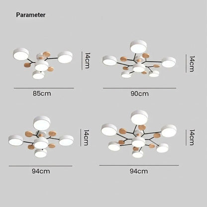 LED Ceiling Light – halo design, colour-adjustable, four to seven heads