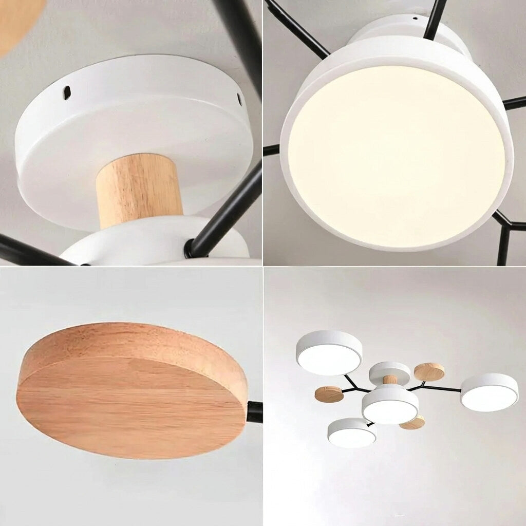 LED Ceiling Light – halo design, colour-adjustable, four to seven heads