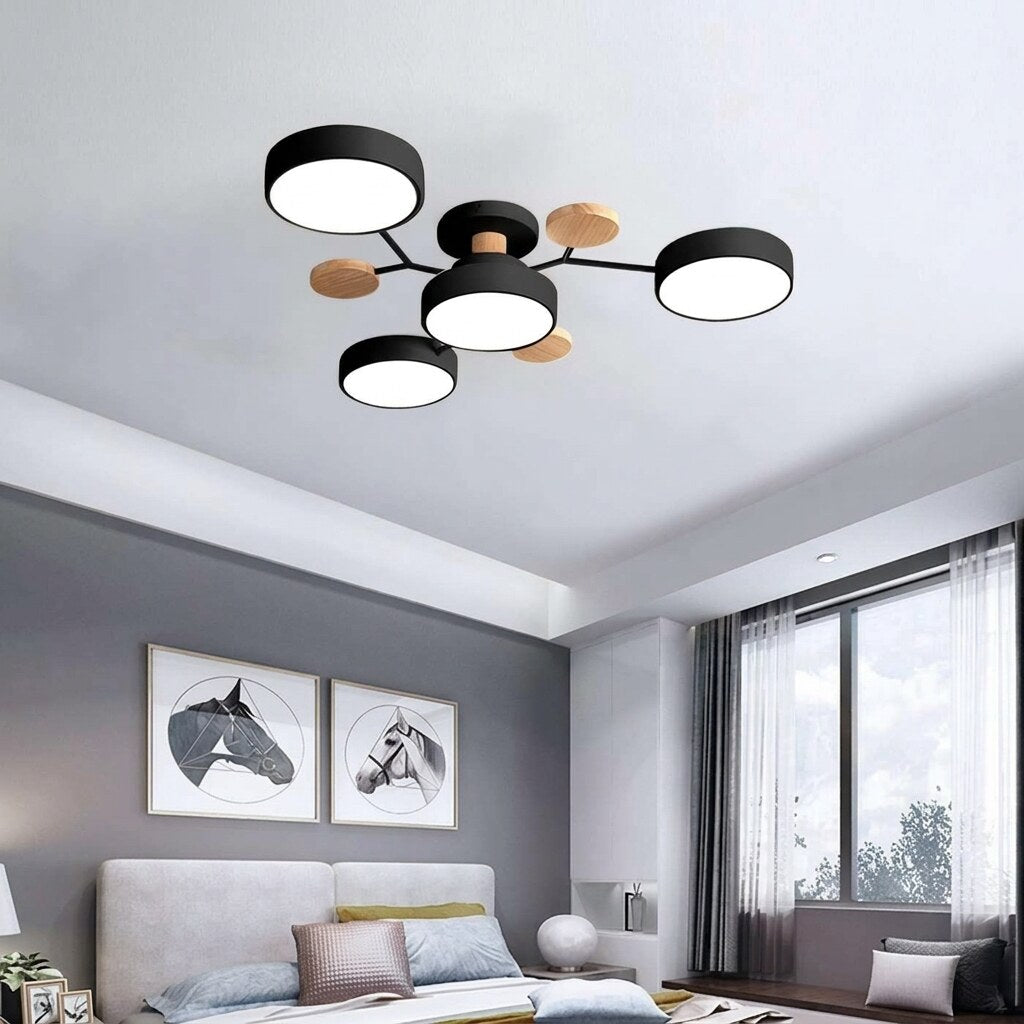 LED Ceiling Light – halo design, colour-adjustable, four to seven heads