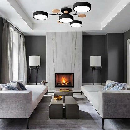 LED Ceiling Light – halo design, colour-adjustable, four to seven heads