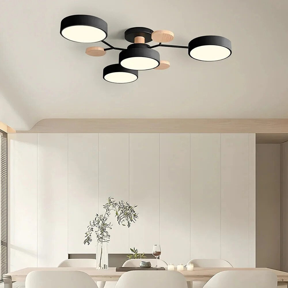 LED Ceiling Light – halo design, colour-adjustable, four to seven heads