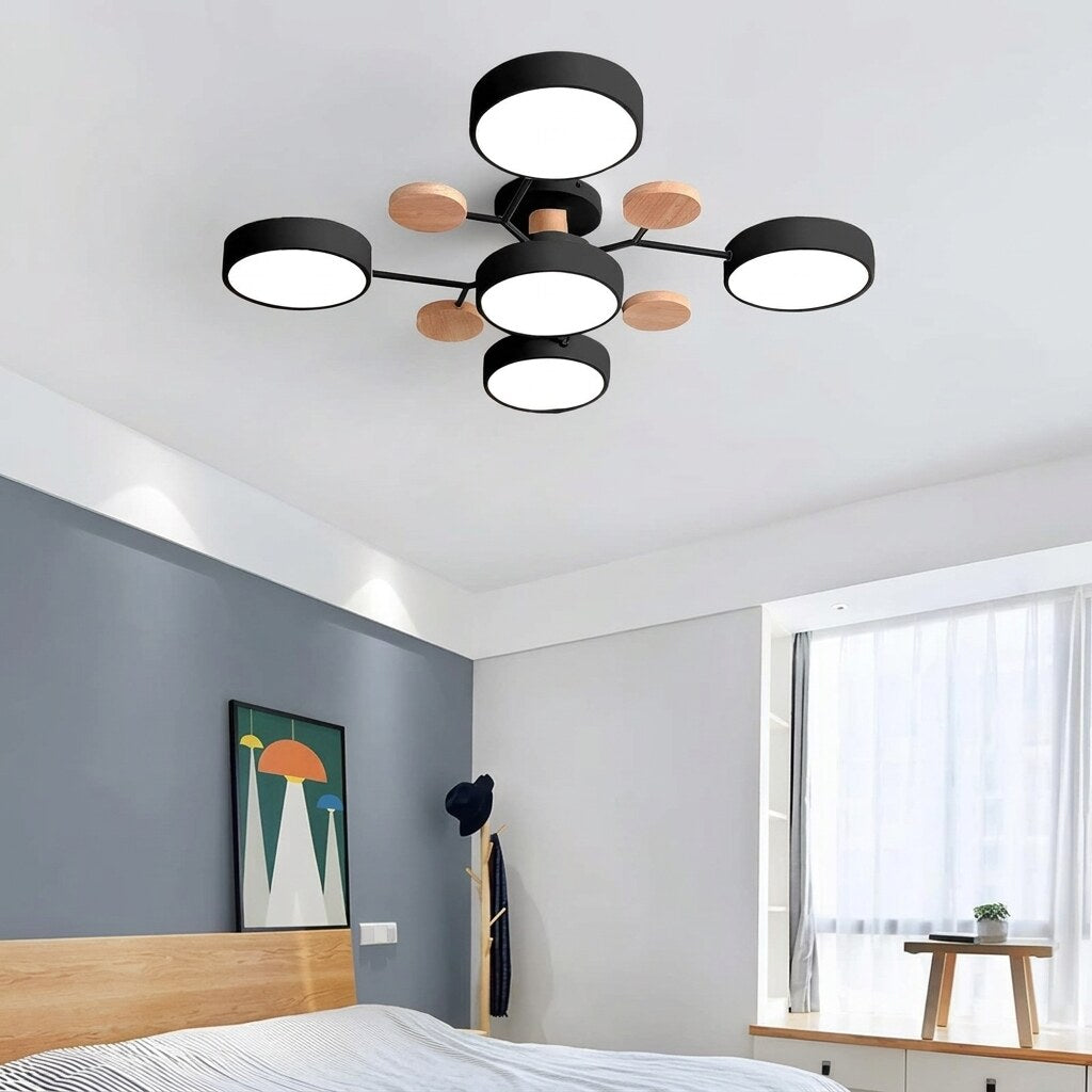 LED Ceiling Light – halo design, colour-adjustable, four to seven heads