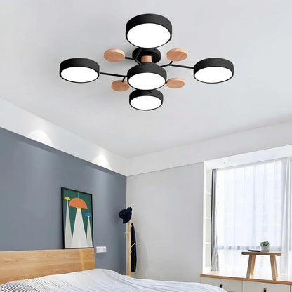 LED Ceiling Light – halo design, colour-adjustable, four to seven heads