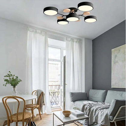 LED Ceiling Light – halo design, colour-adjustable, four to seven heads