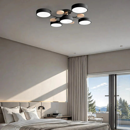 LED Ceiling Light – halo design, colour-adjustable, four to seven heads