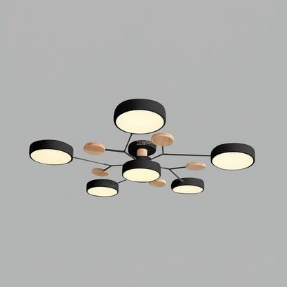 LED Ceiling Light – halo design, colour-adjustable, four to seven heads