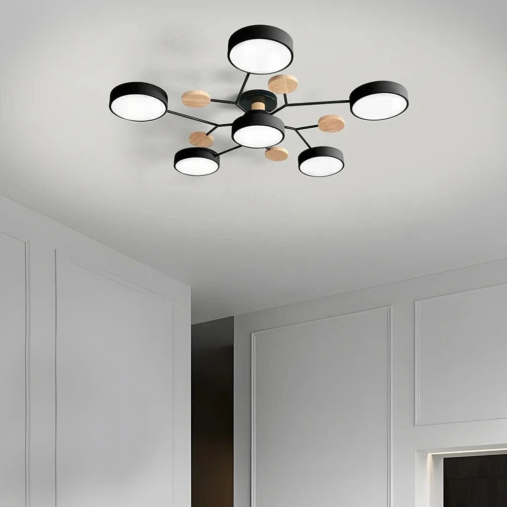 LED Ceiling Light – halo design, colour-adjustable, four to seven heads
