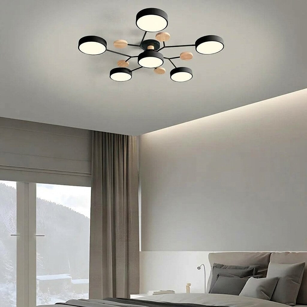LED Ceiling Light – halo design, colour-adjustable, four to seven heads