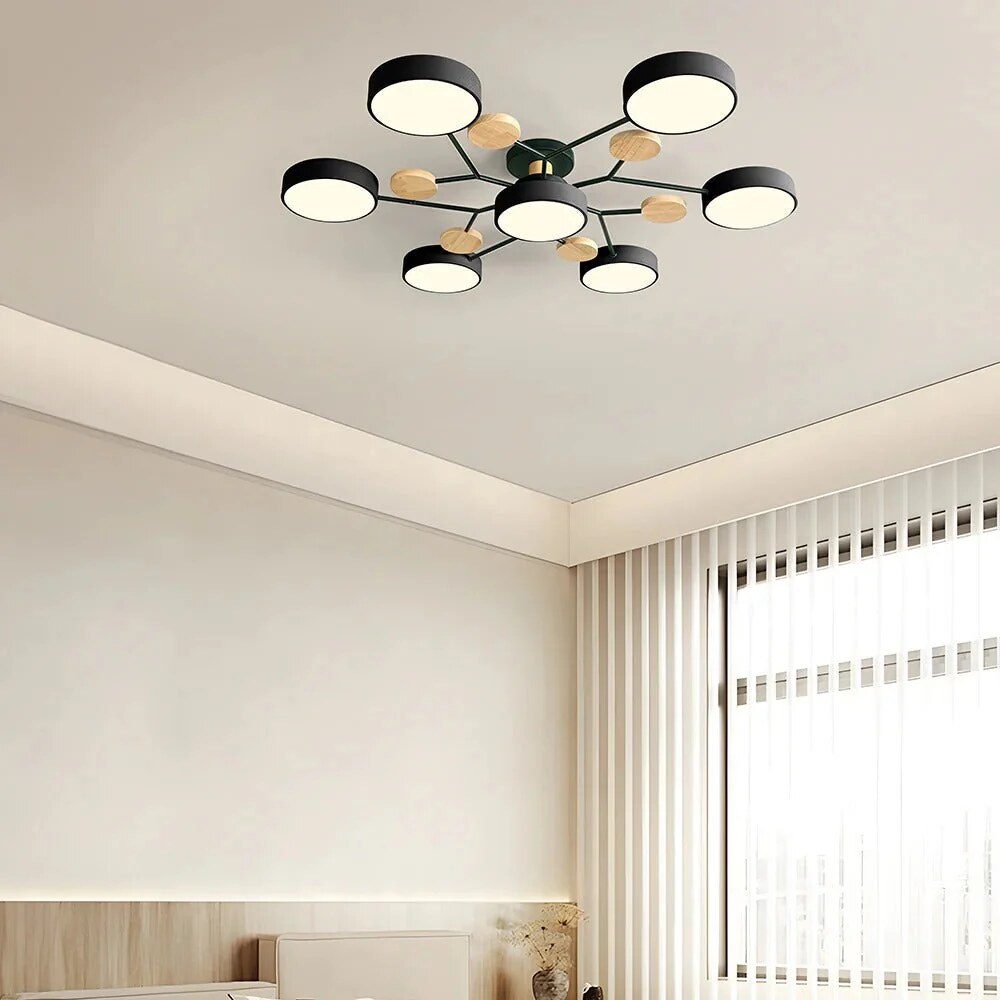 LED Ceiling Light – halo design, colour-adjustable, four to seven heads