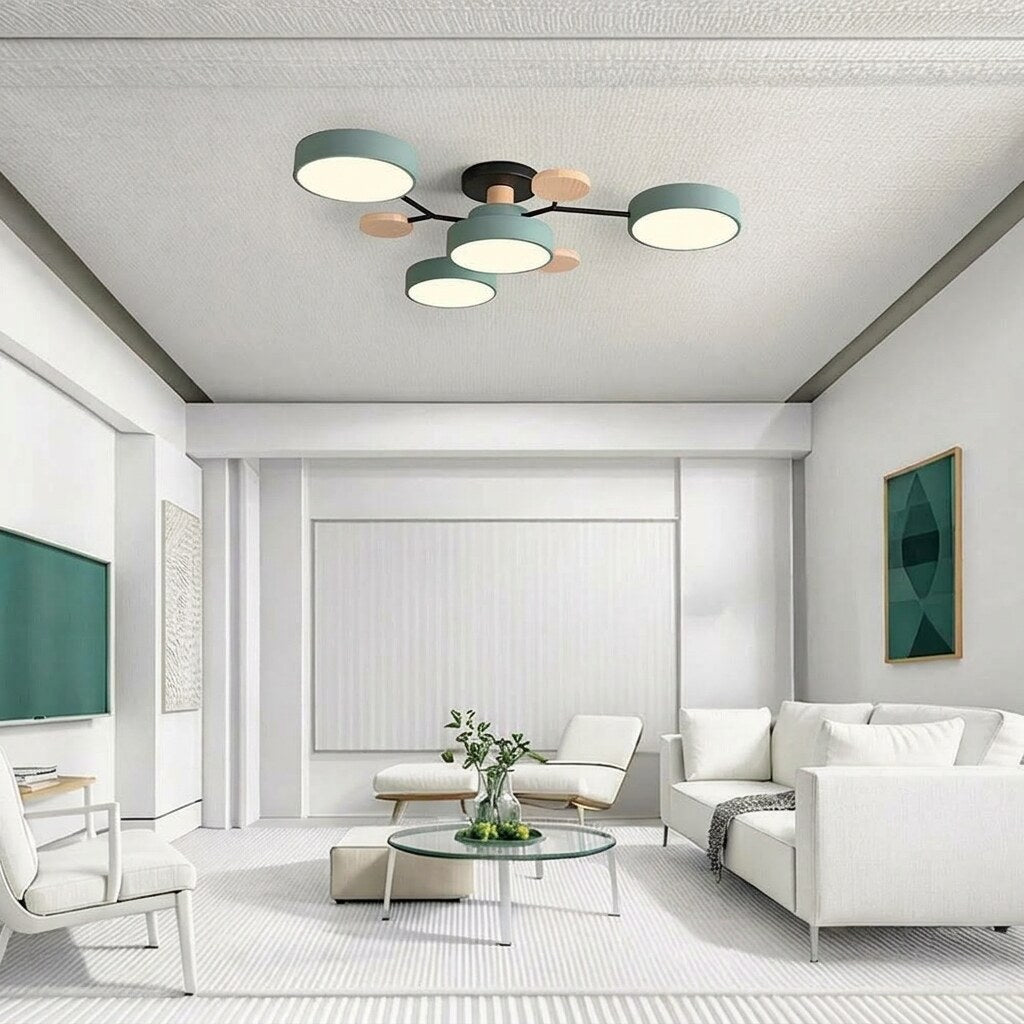 LED Ceiling Light – halo design, colour-adjustable, four to seven heads
