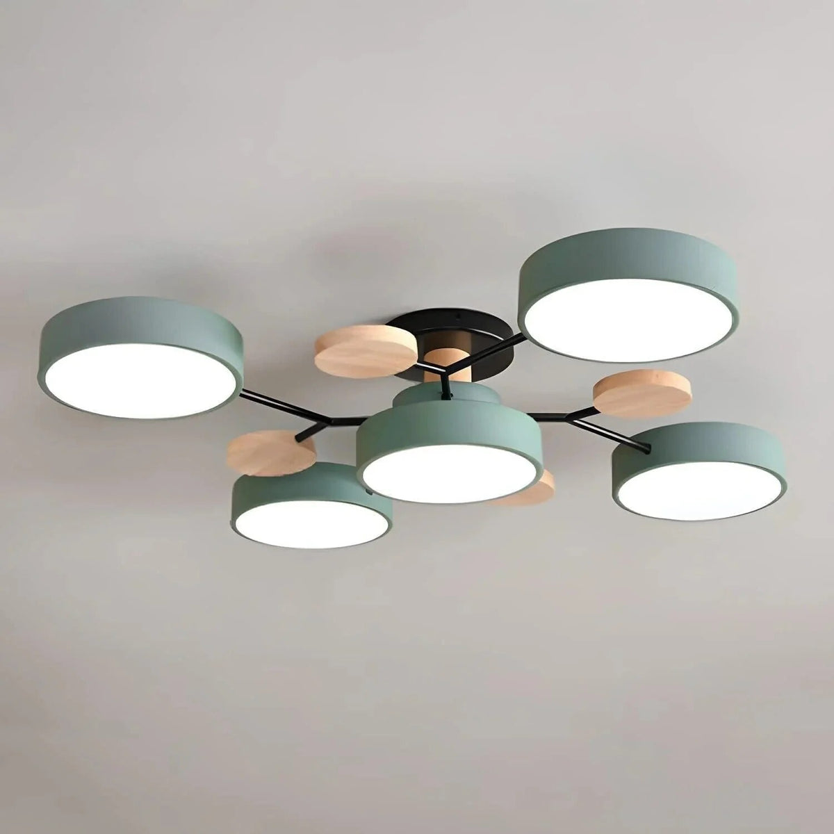LED Ceiling Light – halo design, colour-adjustable, four to seven heads