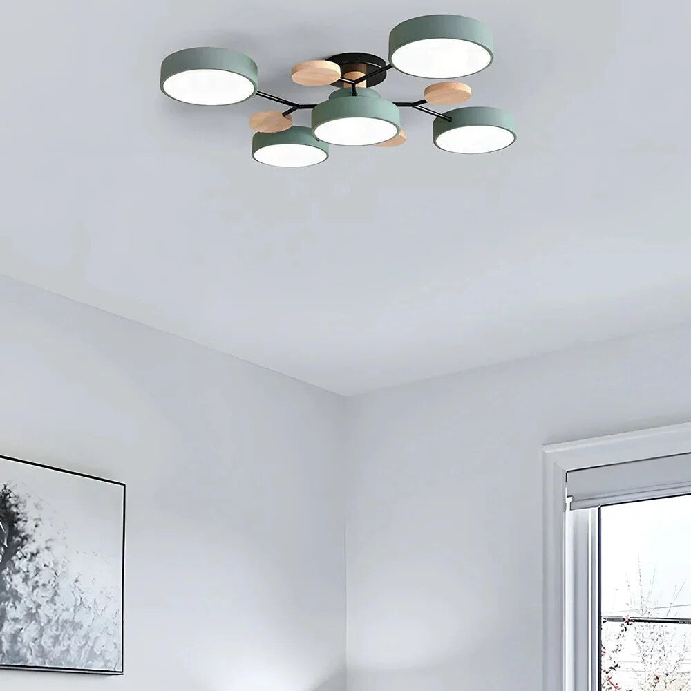 LED Ceiling Light – halo design, colour-adjustable, four to seven heads