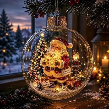 LED Christmas Bauble – miniature scene, warm white light