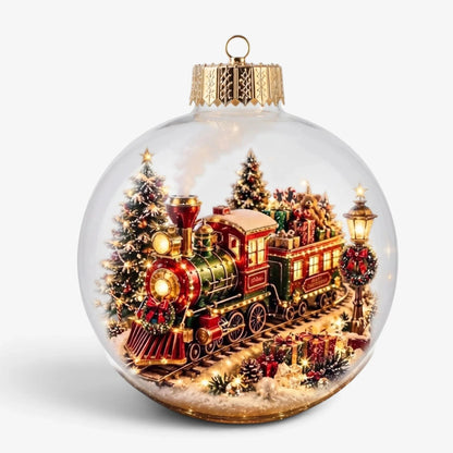 LED Christmas Bauble – miniature scene, warm white light