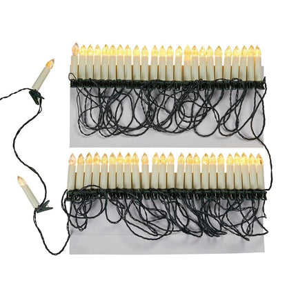 LED Clip-on Christmas Lights – warm white, 50 candles, flameless