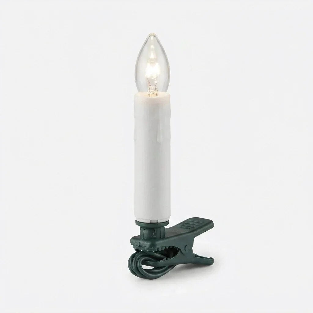 LED Clip-on Christmas Lights – warm white, 50 candles, flameless