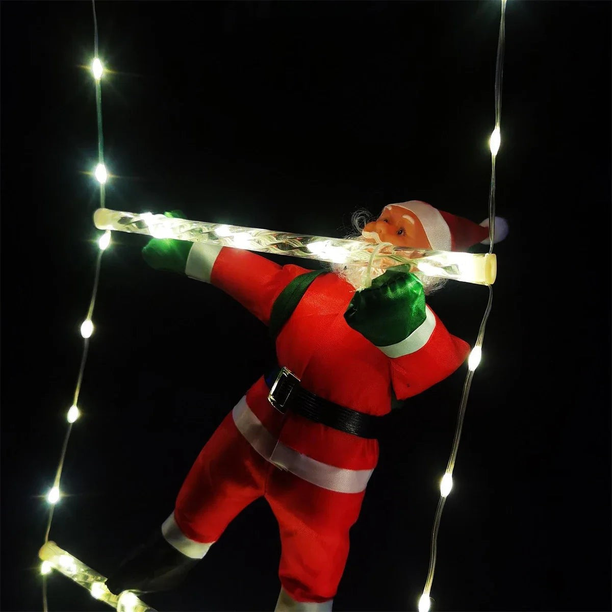 Light-Up Santa Ladder
