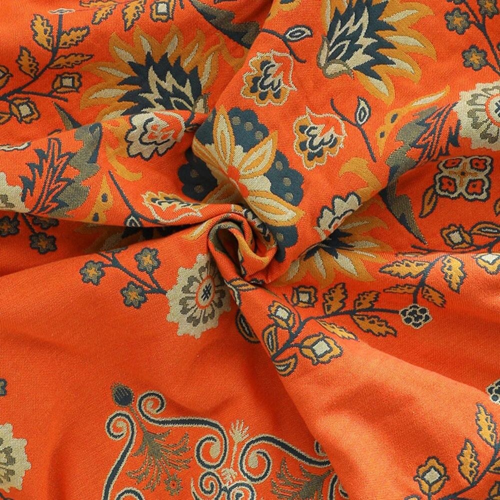 Marigold Throw Blanket – reversible cotton, teal and orange