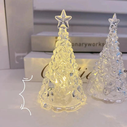 Miniature Lit Christmas Tree – white, compact, cordless