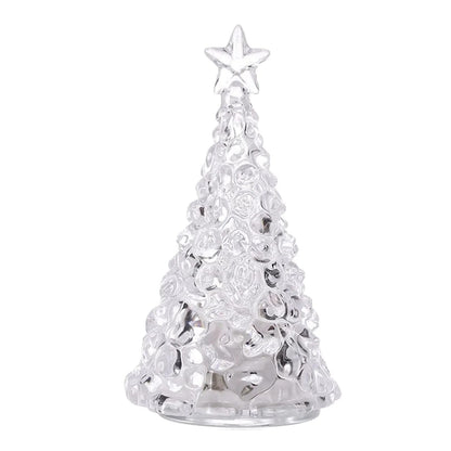 Miniature Lit Christmas Tree – white, compact, cordless