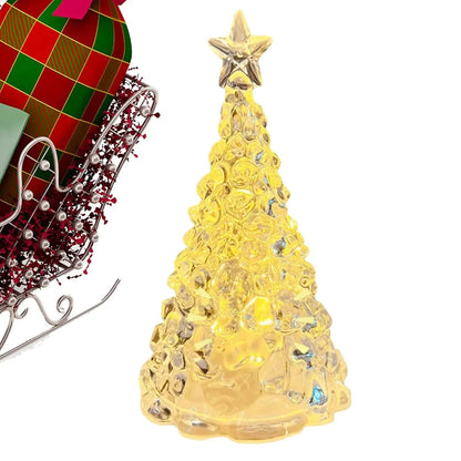 Miniature Lit Christmas Tree – white, compact, cordless