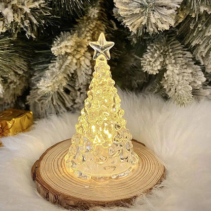 Miniature Lit Christmas Tree – white, compact, cordless
