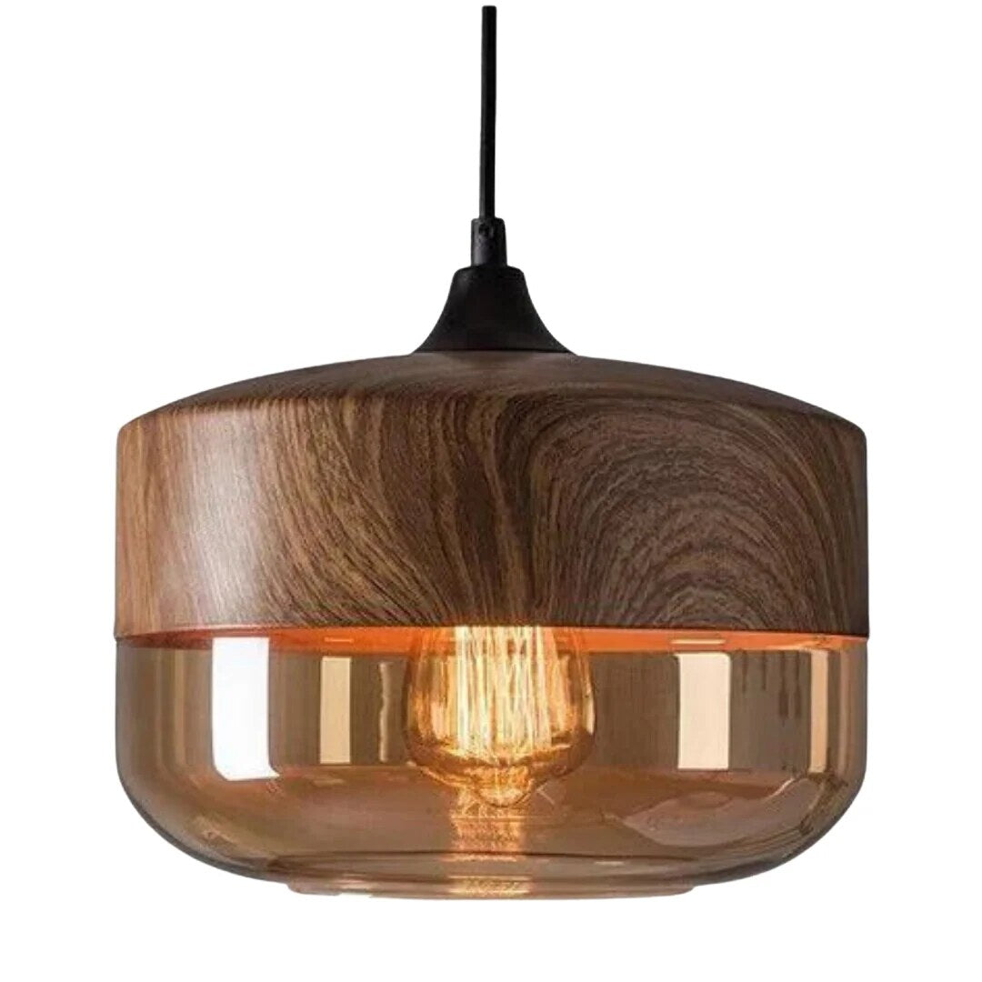 Nordic Wooden Pendant Light – adjustable cord, four styles