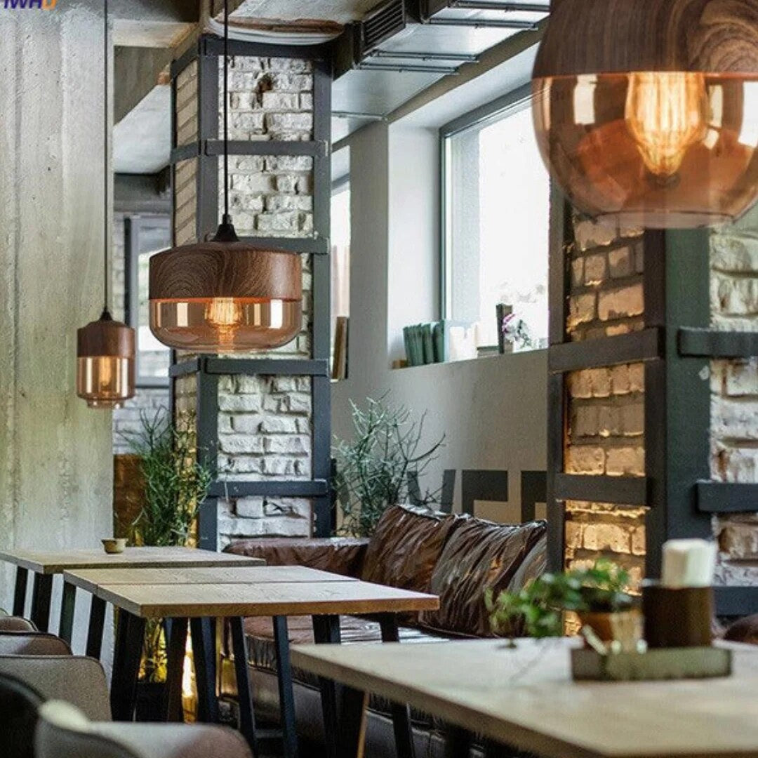 Nordic Wooden Pendant Light – adjustable cord, four styles