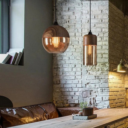 Nordic Wooden Pendant Light – adjustable cord, four styles