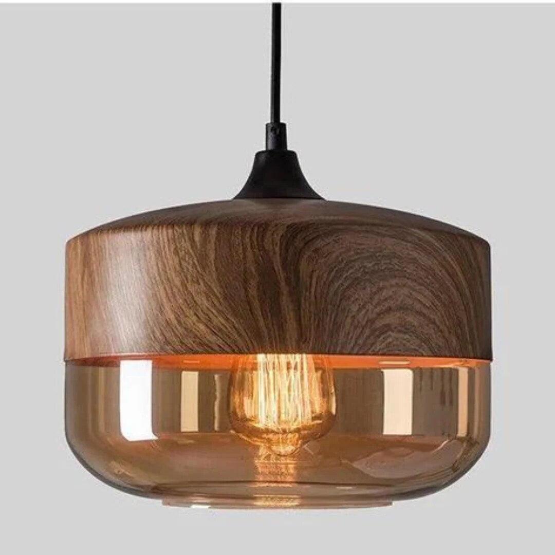 Nordic Wooden Pendant Light – adjustable cord, four styles