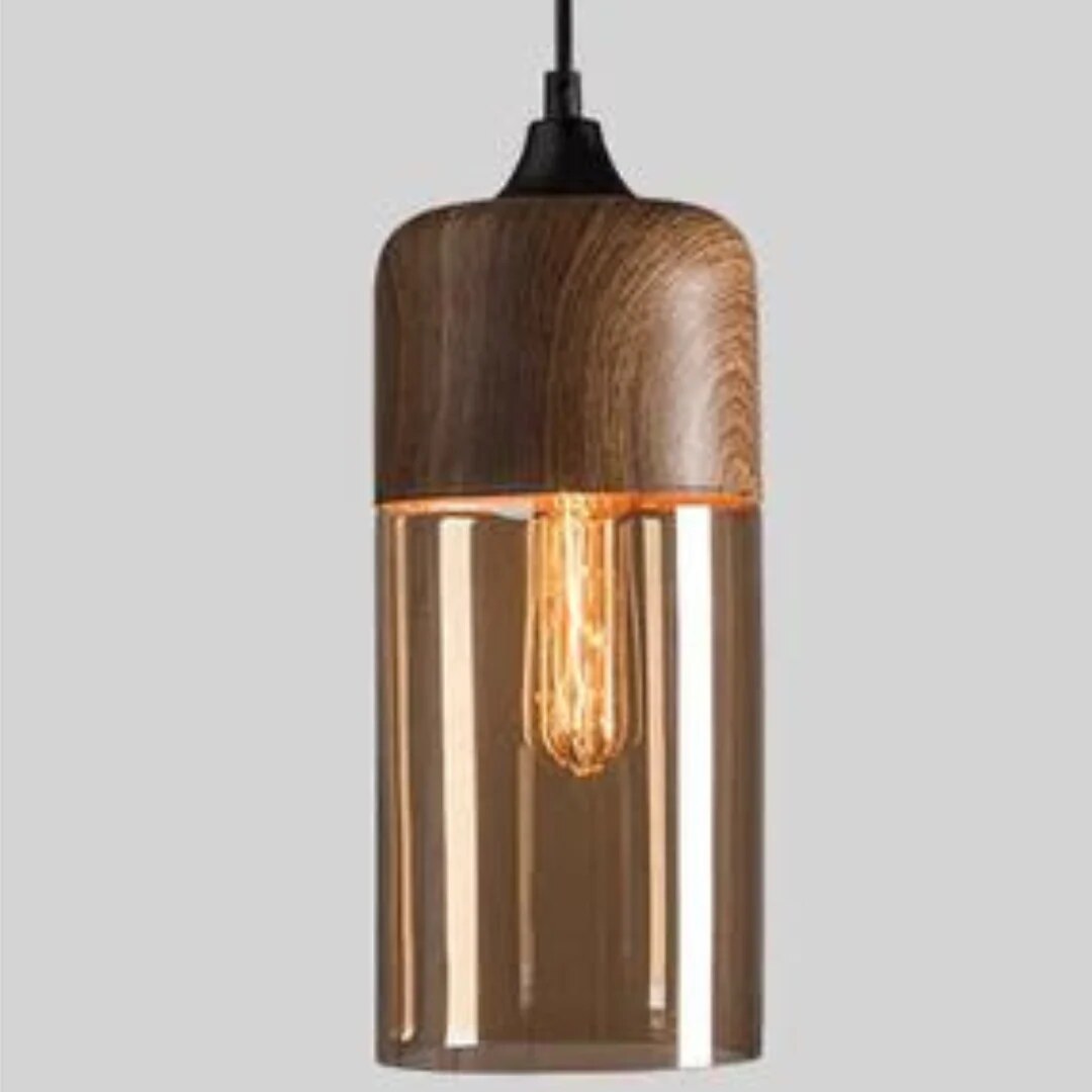 Nordic Wooden Pendant Light – adjustable cord, four styles