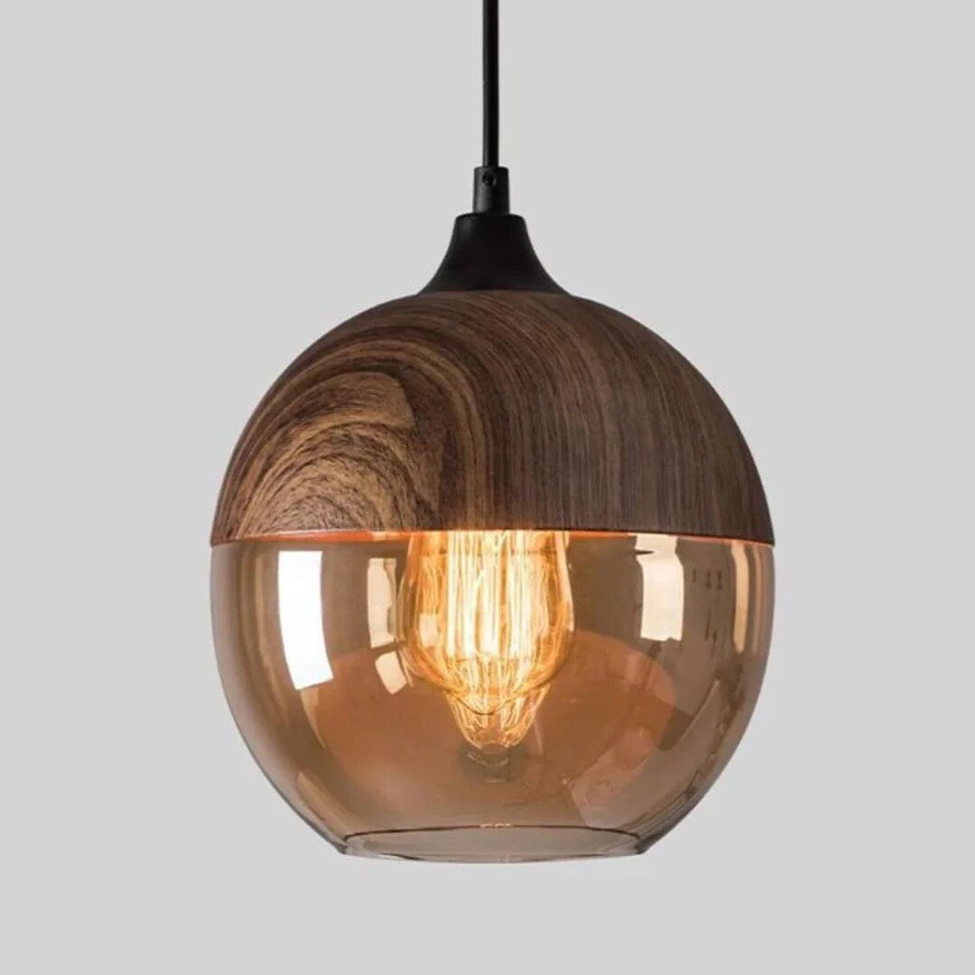 Nordic Wooden Pendant Light – adjustable cord, four styles