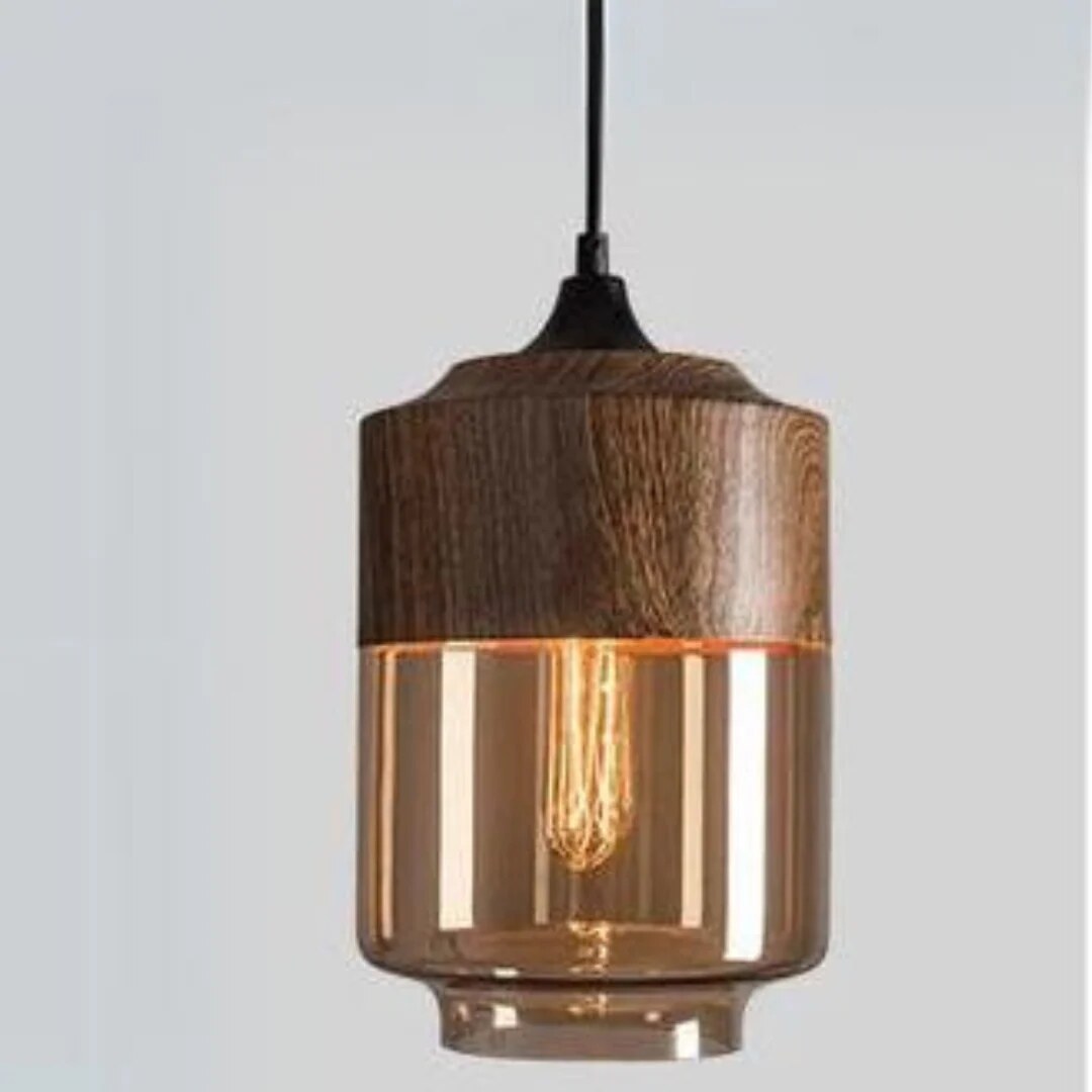 Nordic Wooden Pendant Light – adjustable cord, four styles