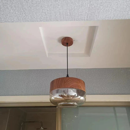 Nordic Wooden Pendant Light – adjustable cord, four styles
