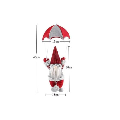 Parachute Father Christmas Ornament – plush, two colours