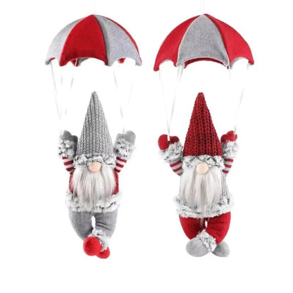 Parachute Father Christmas Ornament – plush, two colours