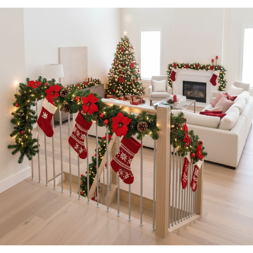Poinsettia Fir Garland