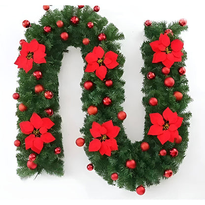 Poinsettia Fir Garland
