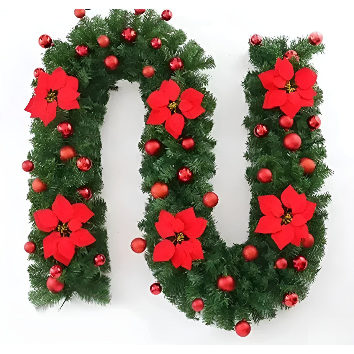Poinsettia Fir Garland